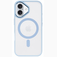 Θήκη για iPhone 16, για MagSafe, ERBORD Μatt Case, διαφανής / μπλε + Γυαλί οθόνης
