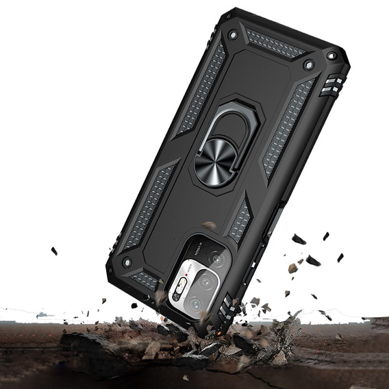 θωρακισμένη θήκη για Xiaomi Redmi Note 10 5G, Nox Case Ring, μαύρη