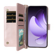 Θήκη με πτερύγιο για Oppo Reno 13 Pro 5G, Crossbody Leather Wallet, ροζ