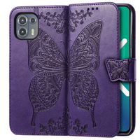 Θήκη με πτερύγιο για Motorola Edge 20 Lite, Butterfly, μωβ