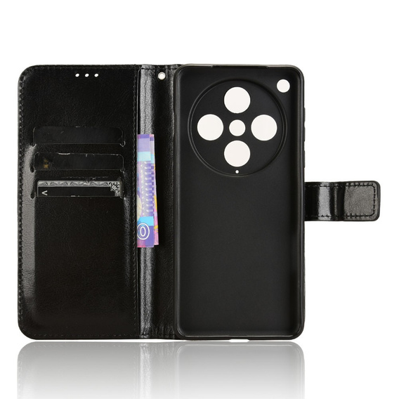 Θήκη με πτερύγιο για Oppo Find X8 Pro, Crazy Horse Wallet, μαύρη