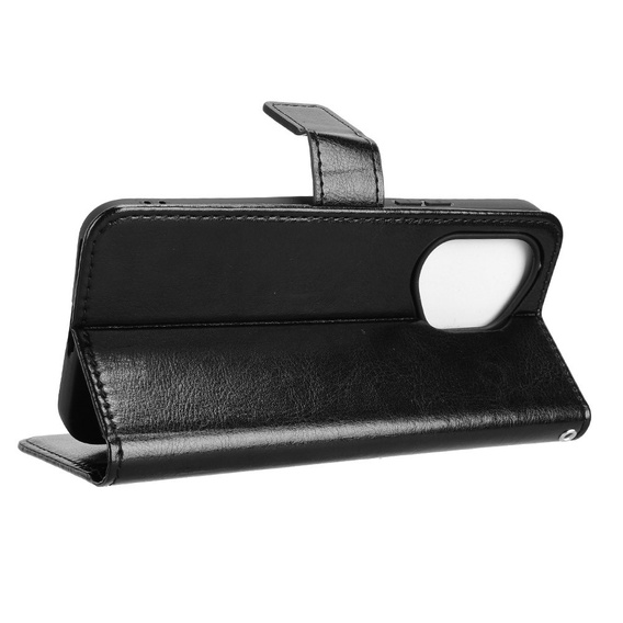 Θήκη με πτερύγιο για Honor 400 5G, Crazy Horse Wallet, μαύρη
