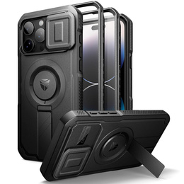 Θωρακισμένη θήκη για iPhone 14 Pro Max, Dexnor CamProtect MagSafe, μαύρη (Δύο πλαίσια)