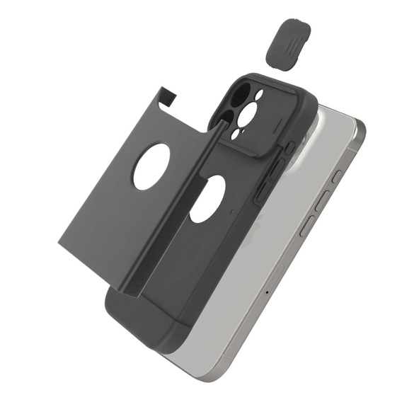 Θήκη για iPhone 15 Pro Max, ERBORD MagProtect Slide Camera, μαύρη