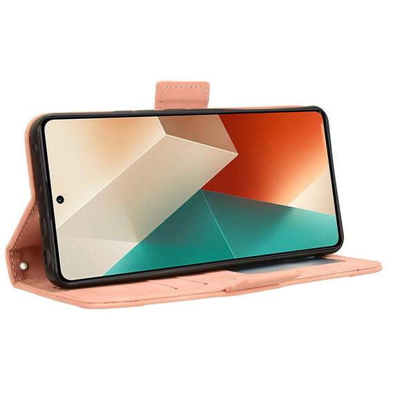 Θήκη με πτερύγιο για Xiaomi Redmi Note 13 5G, Card Slot, ροζ