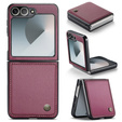 Θήκη για Samsung Galaxy Z Flip7 FE / Z Flip6, CASEME Litchi Leather, κόκκινη