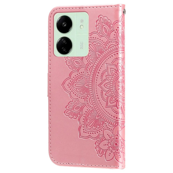 Θήκη με πτερύγιο για Xiaomi Redmi 13C / Poco C65, Mandala Flower, ροζ