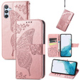 Θήκη με πτερύγιο για Samsung Galaxy A36, Butterfly, ροζ rose gold