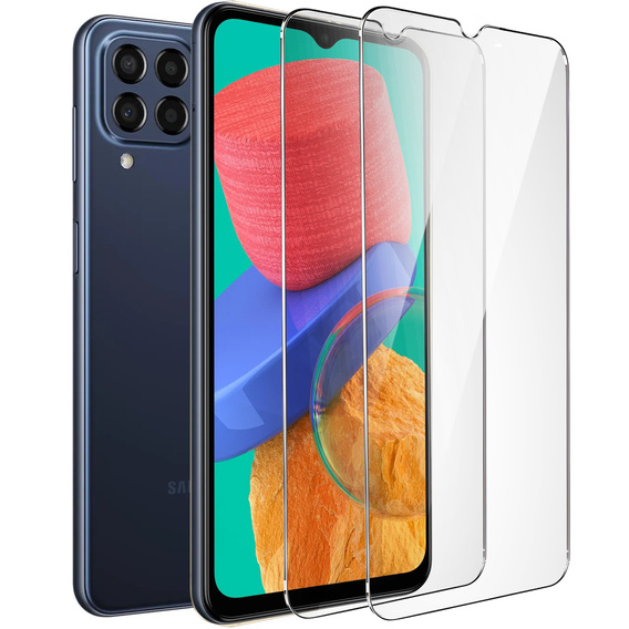 2x Μετριασμένο γυαλί για Samsung Galaxy M33/A12/M12, ERBORD 9H Hard Glass στην οθόνη