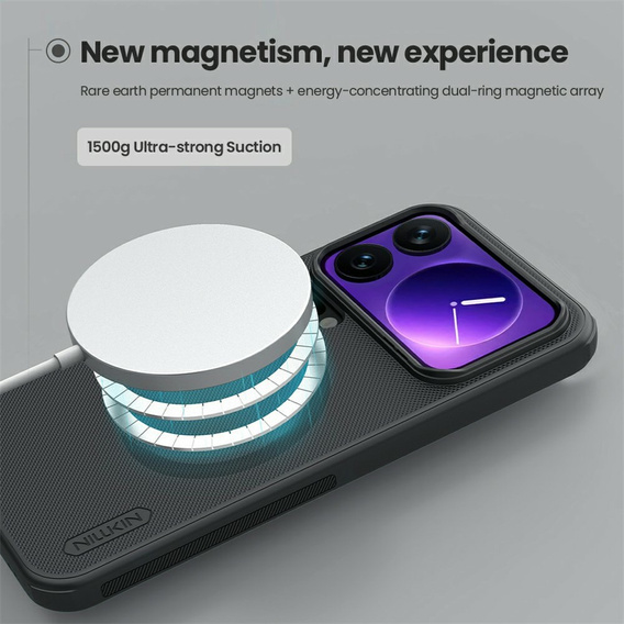 Θήκη NILLKIN Frosted Shield Pro MagSafe για Xiaomi 17 Pro Max, μαύρη