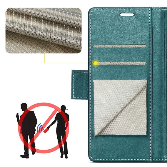 ERBORD Γυαλιστερό πορτοφόλι Litchi με πτερύγιο για Motorola Moto G86 5G / G86 Power 5G