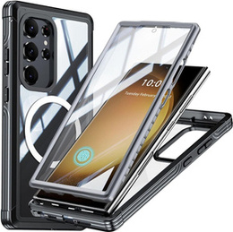 Θήκη για Samsung Galaxy S24 Ultra, Shockproof, με μεμβράνη οθόνης, για MagSafe, μαύρη