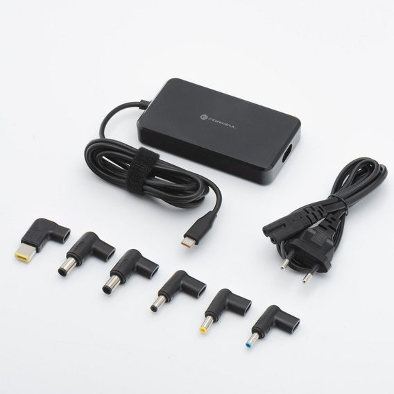 Φορτιστής για φορητό υπολογιστή Forcell E856 USB-C 90W με ανταλλακτικά ακροφύσια