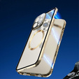Μαγνητική θήκη MagSafe Dual Glass για iPhone 15, χρυσή