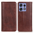 θήκη με πτερύγιο για Motorola Edge 50 Pro, Split Leather, καφέ