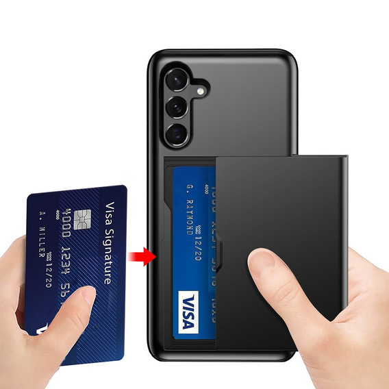 Θήκη για Samsung Galaxy A56 5G, Sliding Card Holder, μαύρη