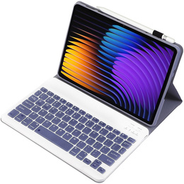 Θήκη με πληκτρολόγιο bluetooth για Xiaomi Pad 7 / 7 Pro, μωβ