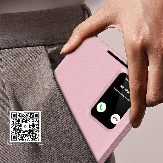 Αναδιπλούμενη θήκη για Samsung Galaxy S23 FE, Smart View Wallet, ροζ