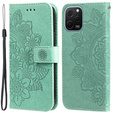 Θήκη με πτερύγιο για Huawei Nova Y61, Mandala Flower, πράσινη