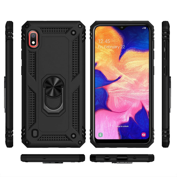 θωρακισμένη θήκη για Samsung Galaxy A10, Nox Case Ring, μαύρη