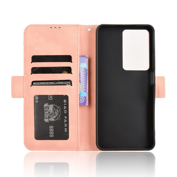 Θήκη με πτερύγιο για Realme 14X / Realme C75, Card Slot, ροζ