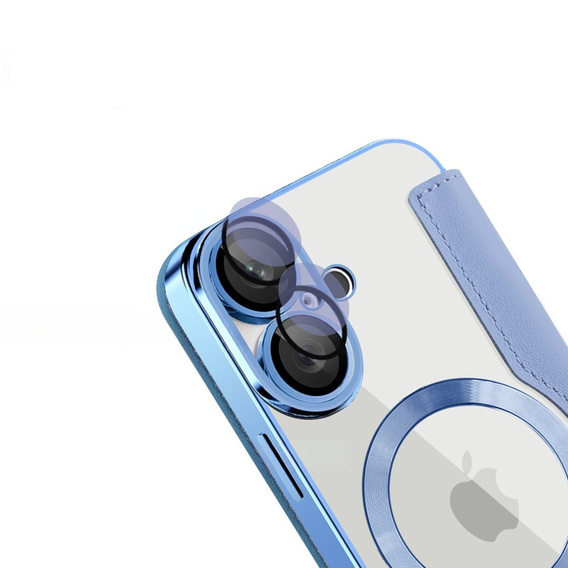 Θήκη με πτερύγιο για iPhone 16, RFID Wallet MagSafe CamShield, μπλε
