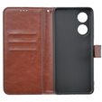 Θήκη με πτερύγιο για Oppo A38 4G / Oppo A18 4G, Crazy Horse Wallet, καφέ