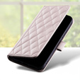 θήκη πτερύγιο για Samsung Galaxy A16, Rhombus Crossbody Leather, ροζ rose gold