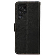 KHAZNEH θήκη RFID για Samsung Galaxy S24 Ultra, Litchi Texture, μαύρη