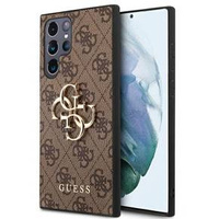 GUESS Θήκη για Samsung Galaxy S22 Ultra, 4G Big Metal Logo, καφέ