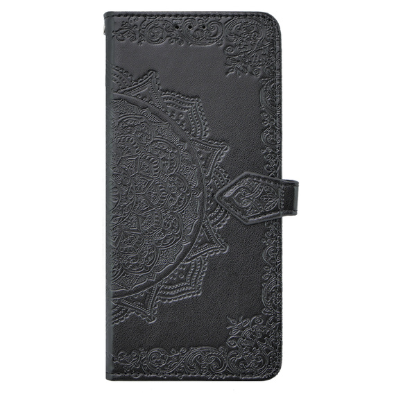 Θήκη με πτερύγιο για Oppo A79 5G, Mandala, μαύρη