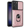 Θωρακισμένη θήκη για Samsung Galaxy S23, Camera Slide Card Slot, ροζ rose gold