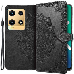 Θήκη με πτερύγιο για Infinix Note 30 Pro 4G, Mandala, μαύρη