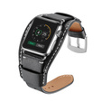 Δερμάτινο λουράκι για Apple Watch 1/2/3/4/5/6/7/8/SE/Ultra 42/44/45/49mm, Μαύρο