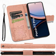 Θήκη με πτερύγιο για Xiaomi Poco F7 Pro, Butterfly, ροζ rose gold