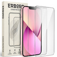 2x Μετριασμένο γυαλί για iPhone 13 Mini, ERBORD 9H Hard Glass στην οθόνη