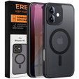 Θήκη για iPhone 16, για MagSafe, ERBORD Μatt Case, μαύρη + Γυαλί οθόνης