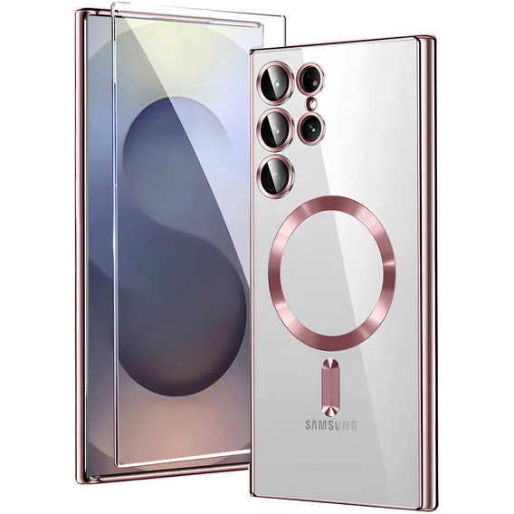 Θήκη για Samsung Galaxy S25 Ultra, Electro MagSafe, ροζ rose gold + Γυαλί για την οθόνη