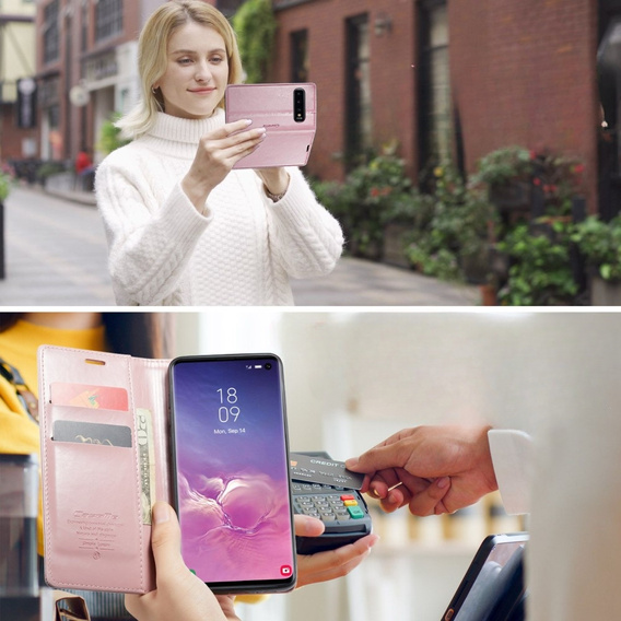 θήκη CASEME για Samsung Galaxy S10+ Plus, Waxy Textured, ροζ