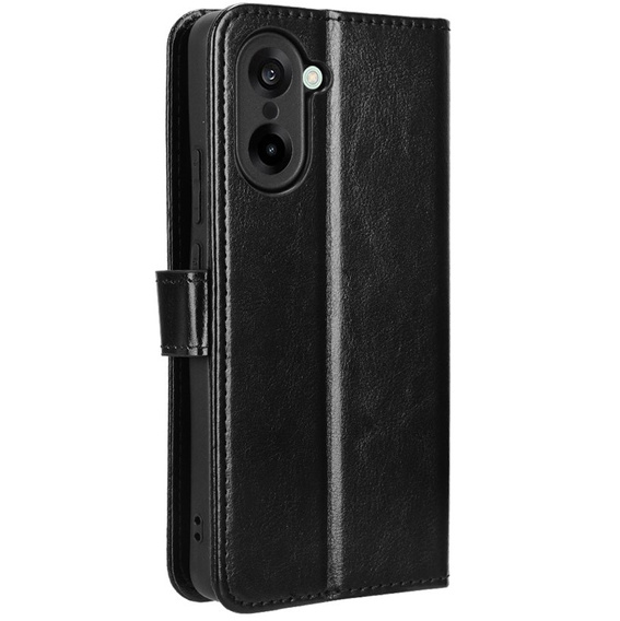 Θήκη με πτερύγιο για OnePlus Nord CE5, Crazy Horse Wallet, μαύρη