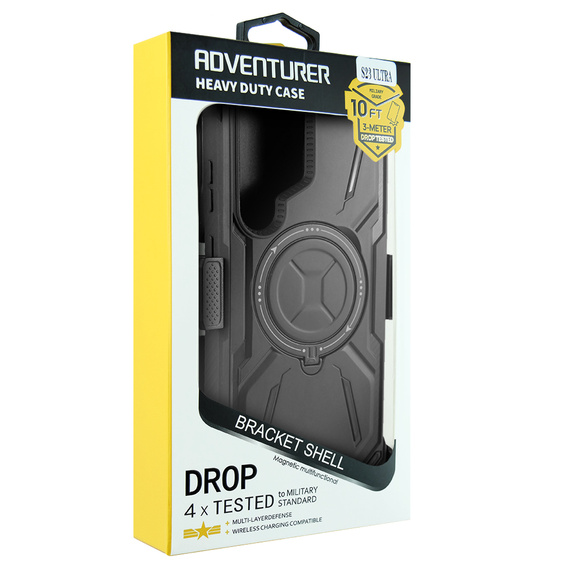 Θήκη για Samsung Galaxy S23 Ultra, Heavy Duty Ring Belt Clip, μαύρη