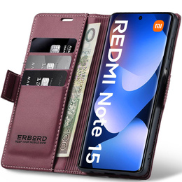 Θήκη με καπάκι ERBORD Glossy Litchi για Xiaomi Redmi Note 15 5G