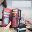 θήκη CASEME για Samsung Galaxy A55 5G, RFID Leather Wallet, με λουράκι ώμου, κόκκινη