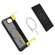 θήκη Spigen για iPhone 16E, Rugged Armor MagSafe, μαύρο + μετριασμένο γυαλί 9H