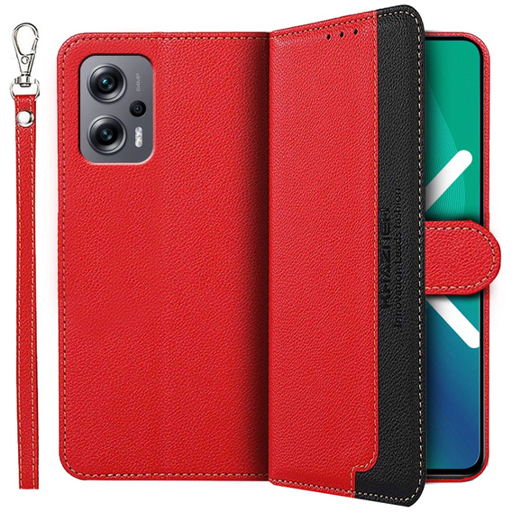 θήκη flip για το Xiaomi Poco X4 GT 5G, KHAZNEH RFID, κόκκινη