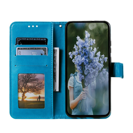 Θήκη με πτερύγιο για Xiaomi Redmi Note 13 Pro 4G / Xiaomi Redmi Note 14S / Xiaomi Poco M6 Pro 4G, Mandala, μπλε