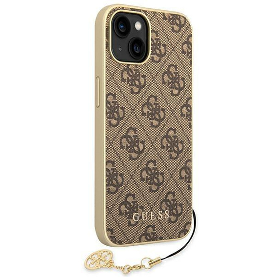 GUESS Θήκη για iPhone 14, 4G Charms Collection Hardcase, καφέ