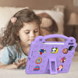 Παιδική θήκη για iPad 10.9 2022 10 Gen, Cute Patterns, με βάση, μωβ