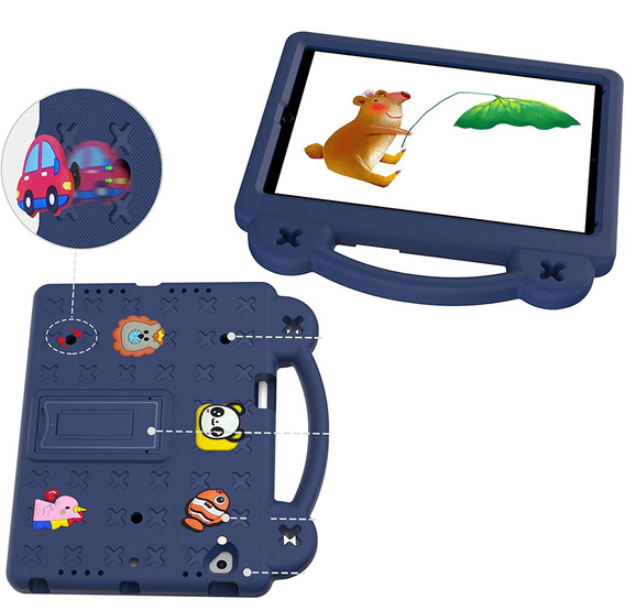 Παιδική θήκη για Lenovo Tab M10 X505F X605F / Tab P10-X705F/L / Huawei T5 10.1, Cute Patterns, με βάση, σκούρο μπλε