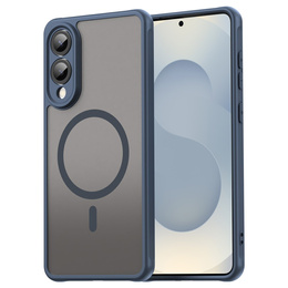 Θήκη για Samsung Galaxy S25 Edge, Kickstand Matt Case, για MagSafe, μπλε + Γυαλί οθόνης